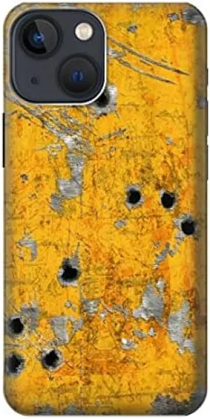 R3528 Bullet Rusting Yellow Metal Case Cover for iPhone 13