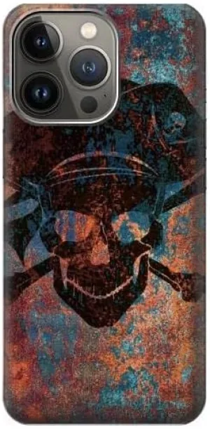 R3895 Pirate Skull Metal Case Cover for iPhone 13 Pro Max