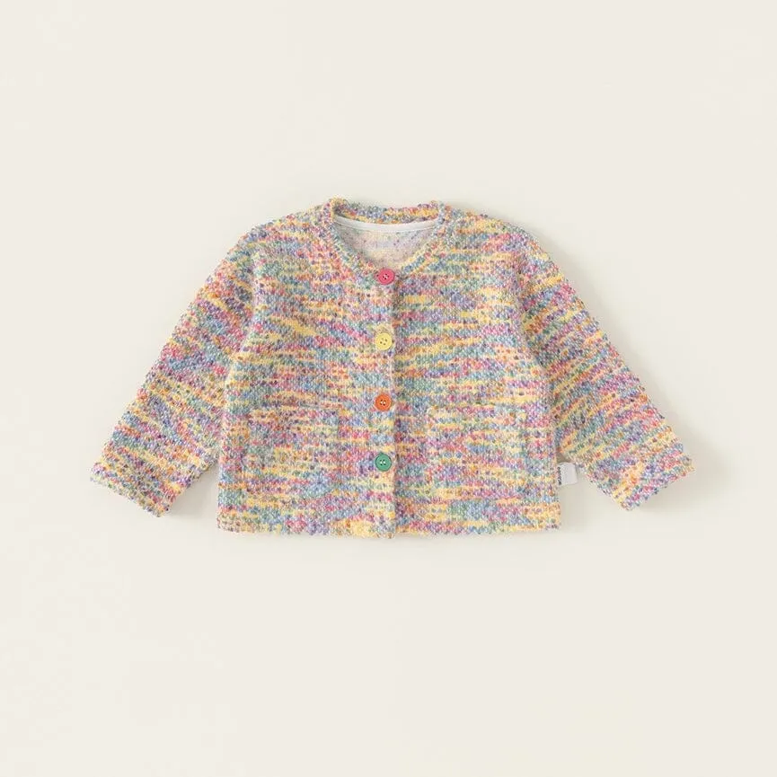 Rainbow Multi-Color Knit Kids Cardigan