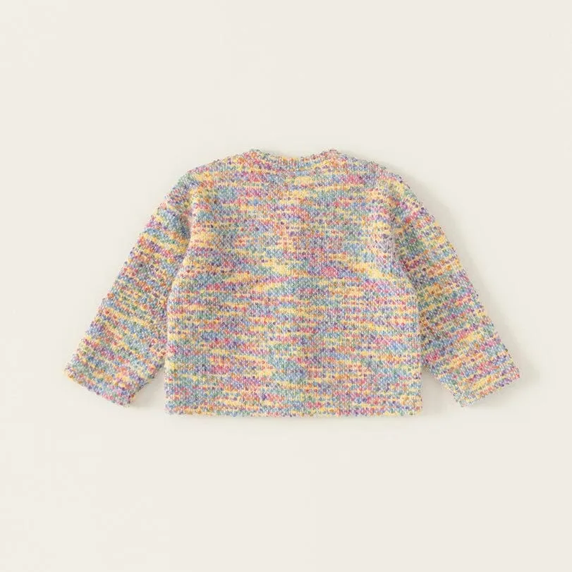 Rainbow Multi-Color Knit Kids Cardigan