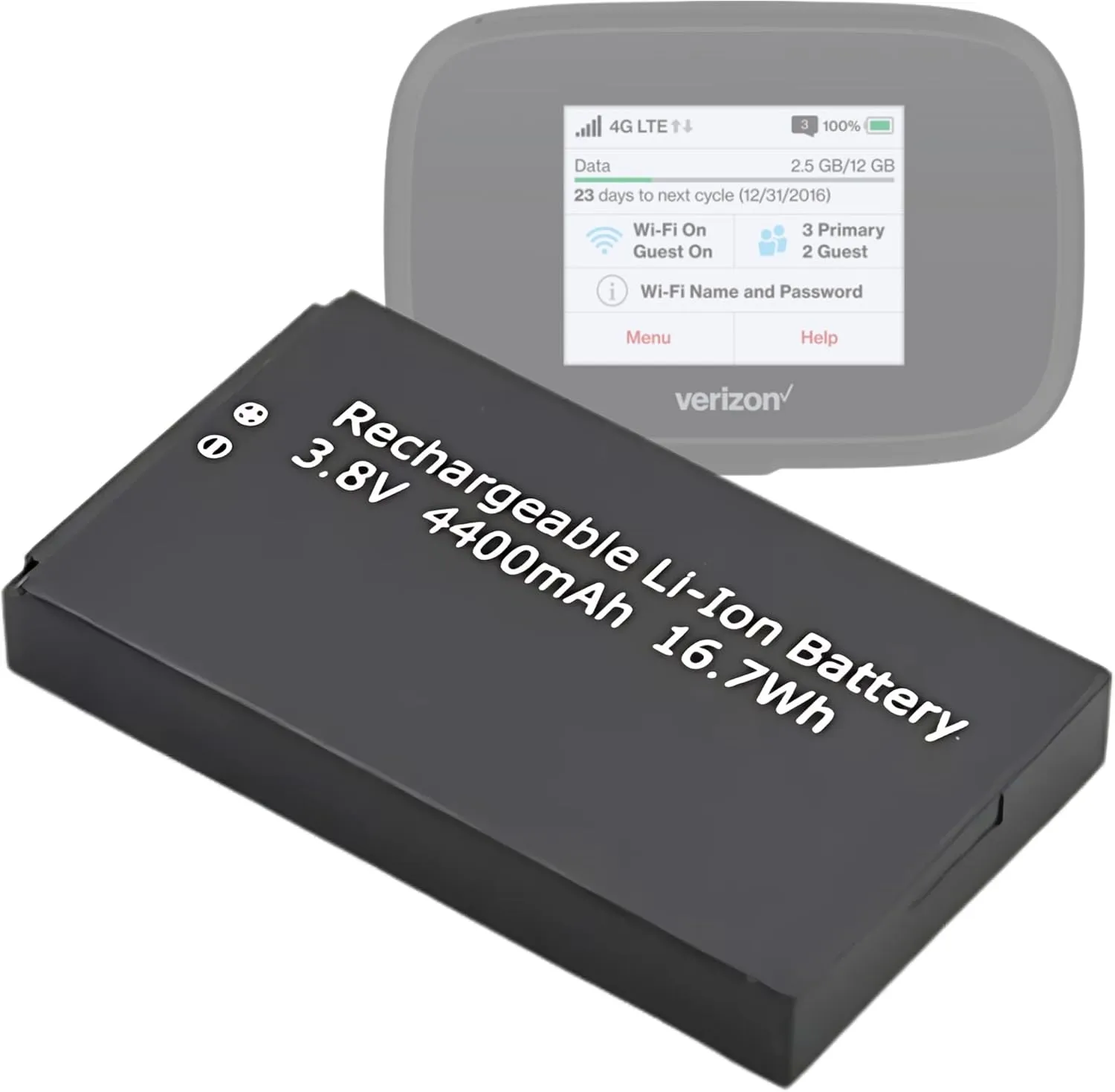 Replacement Battery for Verizon Wireless Novatel Mifi Jetpack 7730L 8800L P/N 40123117 Mobile WiFi Hotspot Repair Part Fix Dead Power Issue