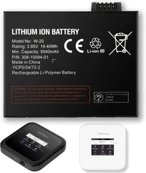 Replacement Battery for W-20,High Capacity Battery for Netgear Nighthawk 5G WiFi 6 Mobile Hotspot,Compatible with M5 (MR5200), M6 (MR6150), M6 Pro (MR6550), and MR5100 Models