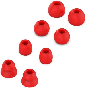 Replacement Silicone Earbuds Ear Tips Eargels Buds Set Compatible with Beats by Dr. Dre Powerbeats Pro Wireless in-Ear Earphones (4 Pairs/Lava Red)