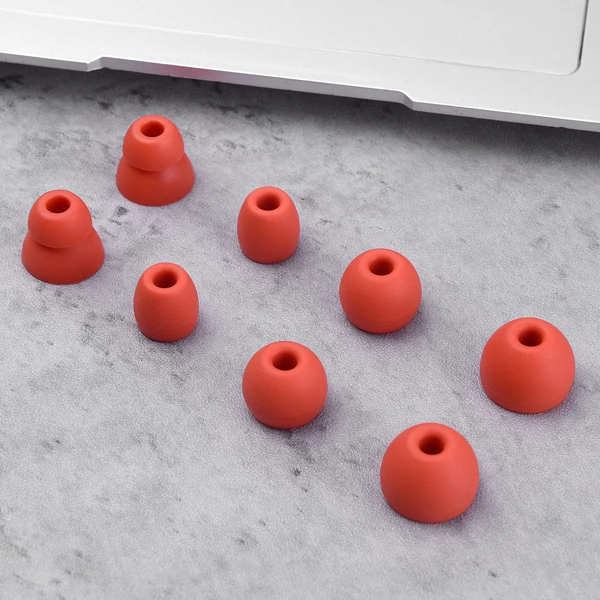 Replacement Silicone Earbuds Ear Tips Eargels Buds Set Compatible with Beats by Dr. Dre Powerbeats Pro Wireless in-Ear Earphones (4 Pairs/Lava Red)