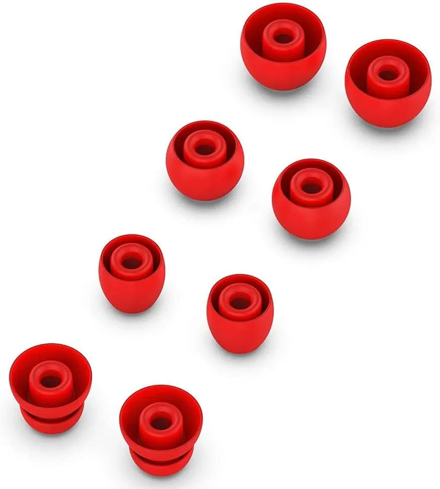 Replacement Silicone Earbuds Ear Tips Eargels Buds Set Compatible with Beats by Dr. Dre Powerbeats Pro Wireless in-Ear Earphones (4 Pairs/Lava Red)