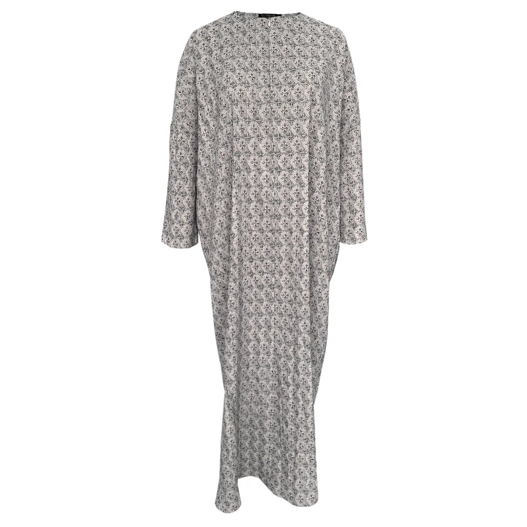 Saffron Pleated Kaftan - Grey