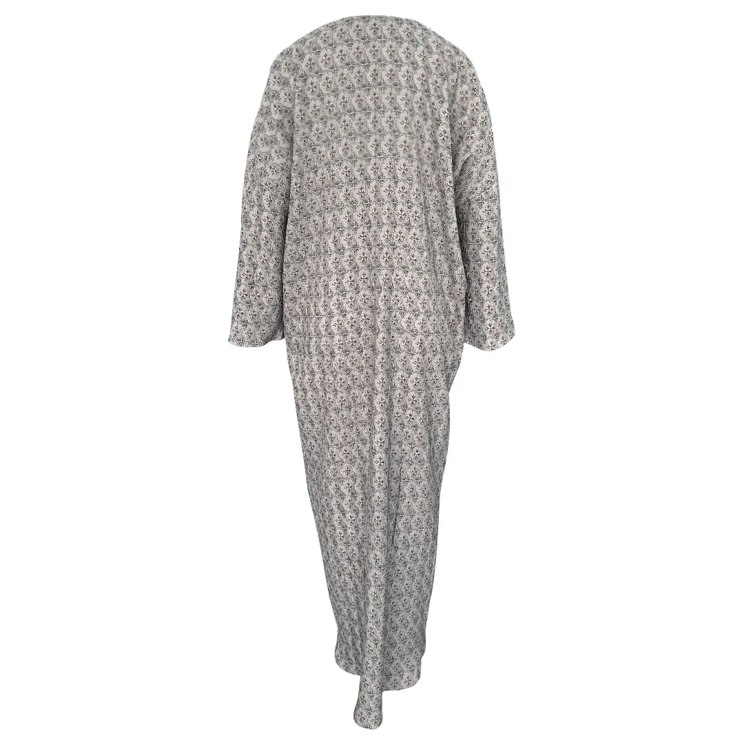 Saffron Pleated Kaftan - Grey