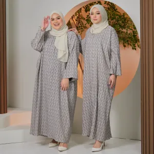 Saffron Pleated Kaftan - Grey