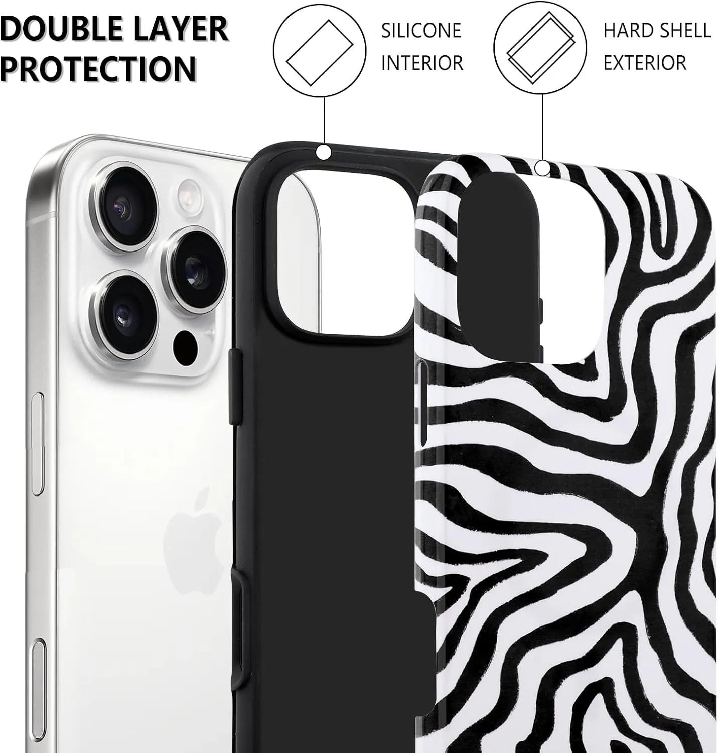 SAKUULO Magnetic for iPhone 16 Pro Max Black Ocean Waves Print Pattern [Compatible with MagSafe] Wireless Charge Strengthen Protection Cover, Black Ocean Waves (6.9")