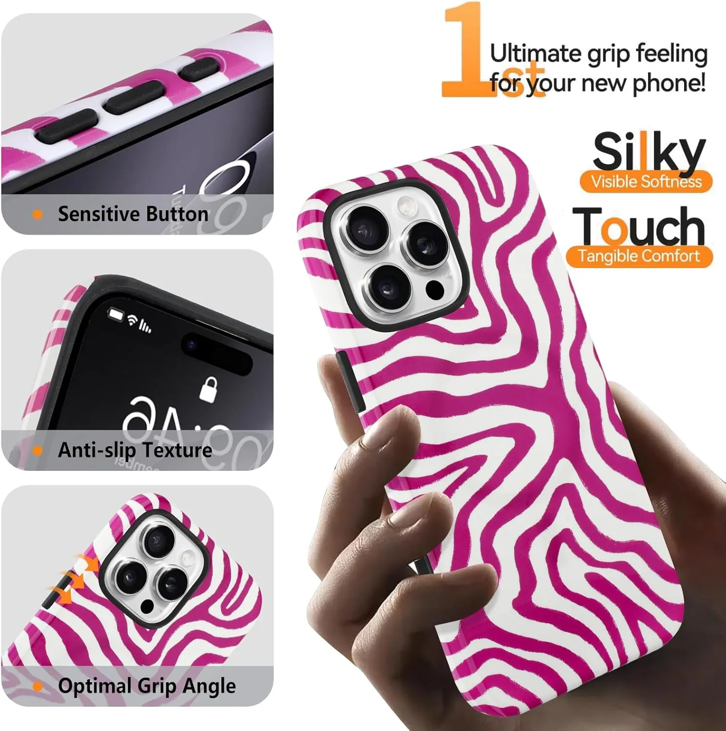 SAKUULO Magnetic for iPhone 16 Pro Max Red Ocean Waves Print Pattern [Compatible with MagSafe] Wireless Charge Strengthen Protection Cover, Red Ocean Waves (6.9")