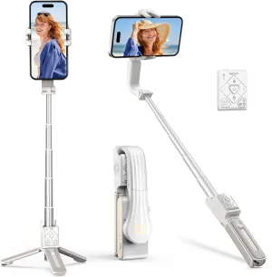 Selfie Stick Gimbal Stabilizer, 1 Axis Face Tracking & 360 Rotation Tripod with Wireless Remote, 4 in 1 Portable Tripod w/Extendable Stick for iPhone 14/Android Video Recording hohem iSteady Q