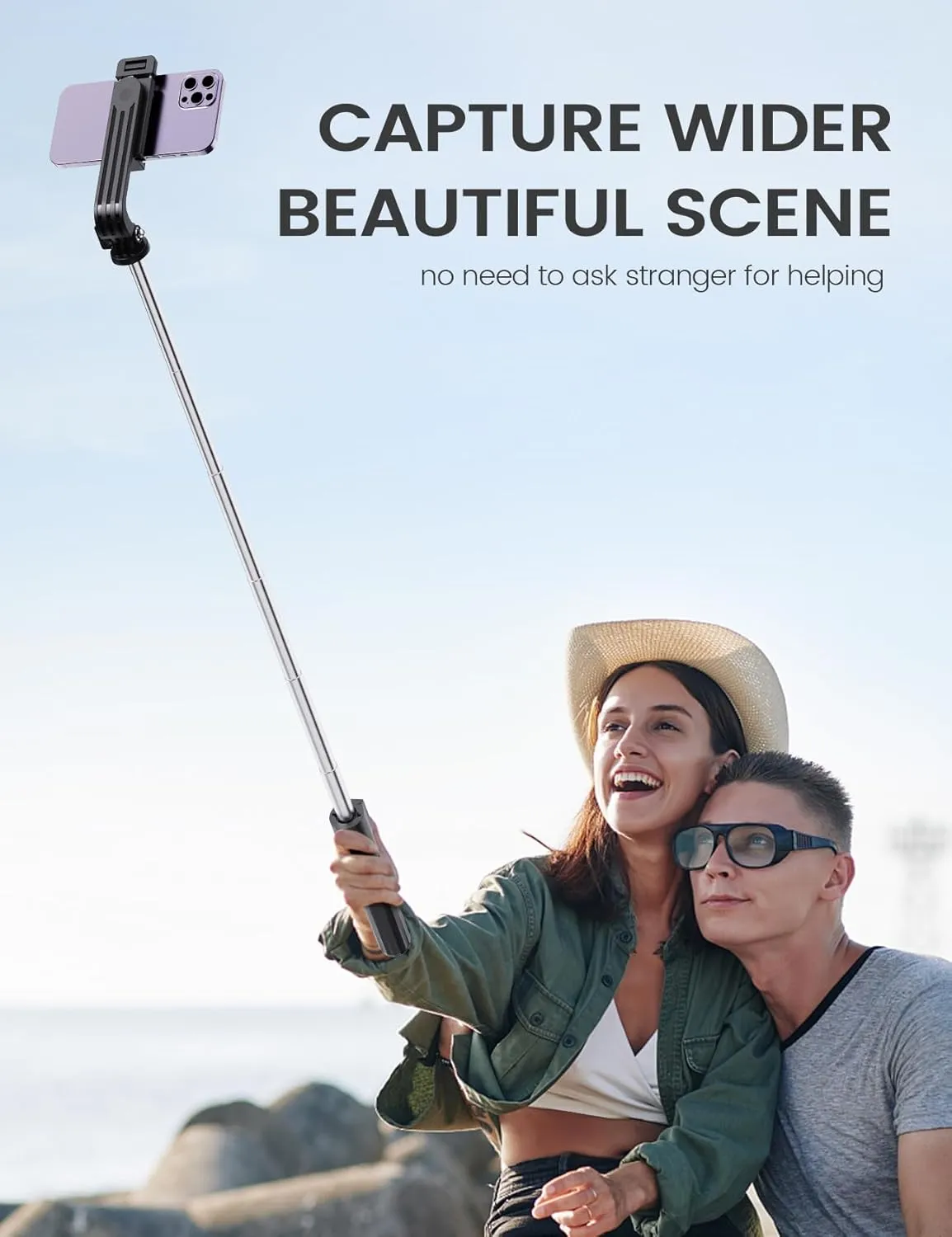 Selfie Stick Tripod with Remote, Extendable 360 Rotatable Selfie Stick, 41.7" Phone Tripod Stand for Cell Phone Filming Compatible with iPhone Samsung Android Smartphone Gopro