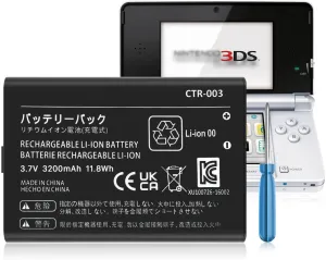 SHENMZ CTR-003 Battery, (2025 New Version) Ultra High Capacity 3200mAh Li-ion Replacement Battery for Nintendo 3DS N3DS / Old 3DS / New 2DS /2DS CTR-001 MIN-CTR-001 Gaming Console