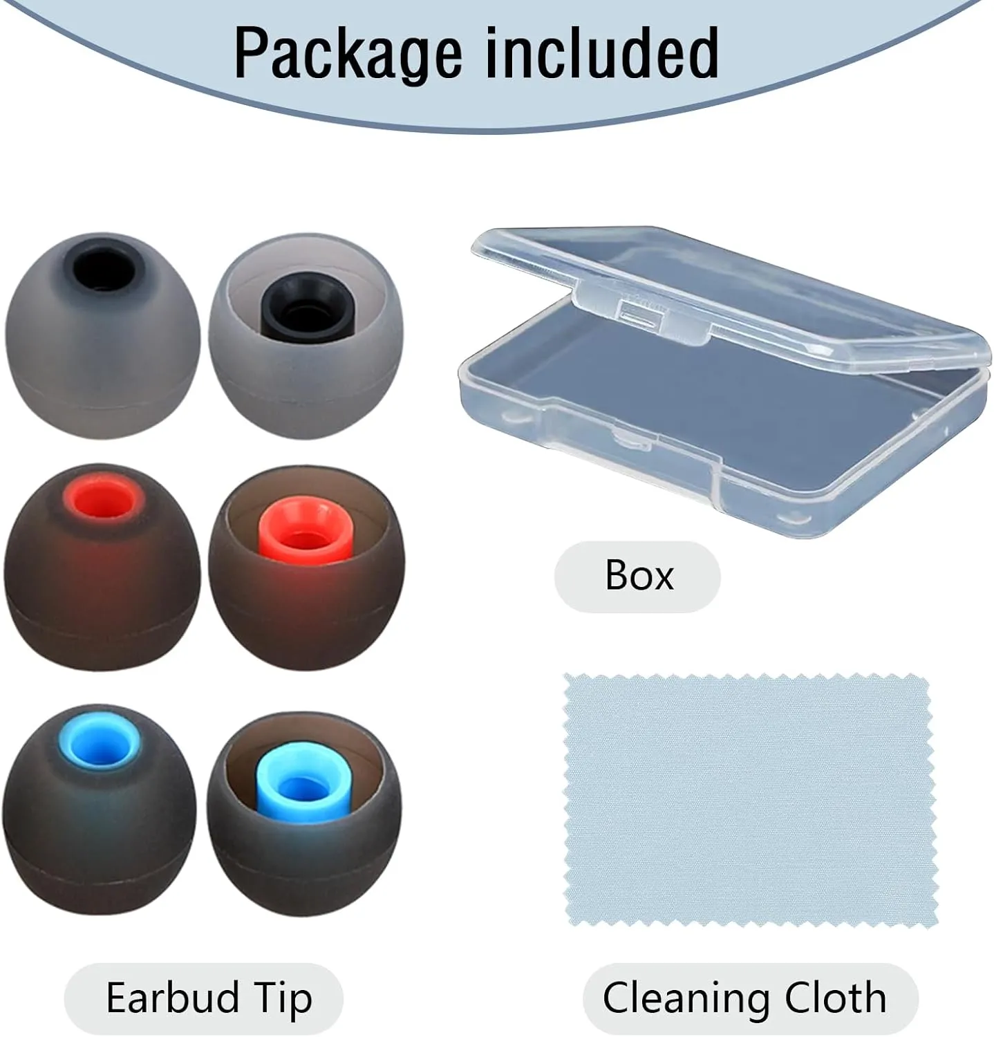 Silicone Replacement Earbud Tips Earbud Covers Ear Tips Fit for in-Ear Headphones (Inner Hole 3.8mm -5.1mm) Earbud Replacement Tips 9 Pairs