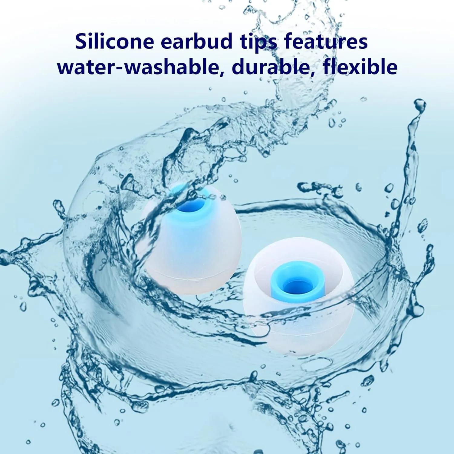 Silicone Replacement Earbud Tips Earbud Covers Ear Tips Fit for in-Ear Headphones (Inner Hole 3.8mm -5.1mm) Earbud Replacement Tips 9 Pairs