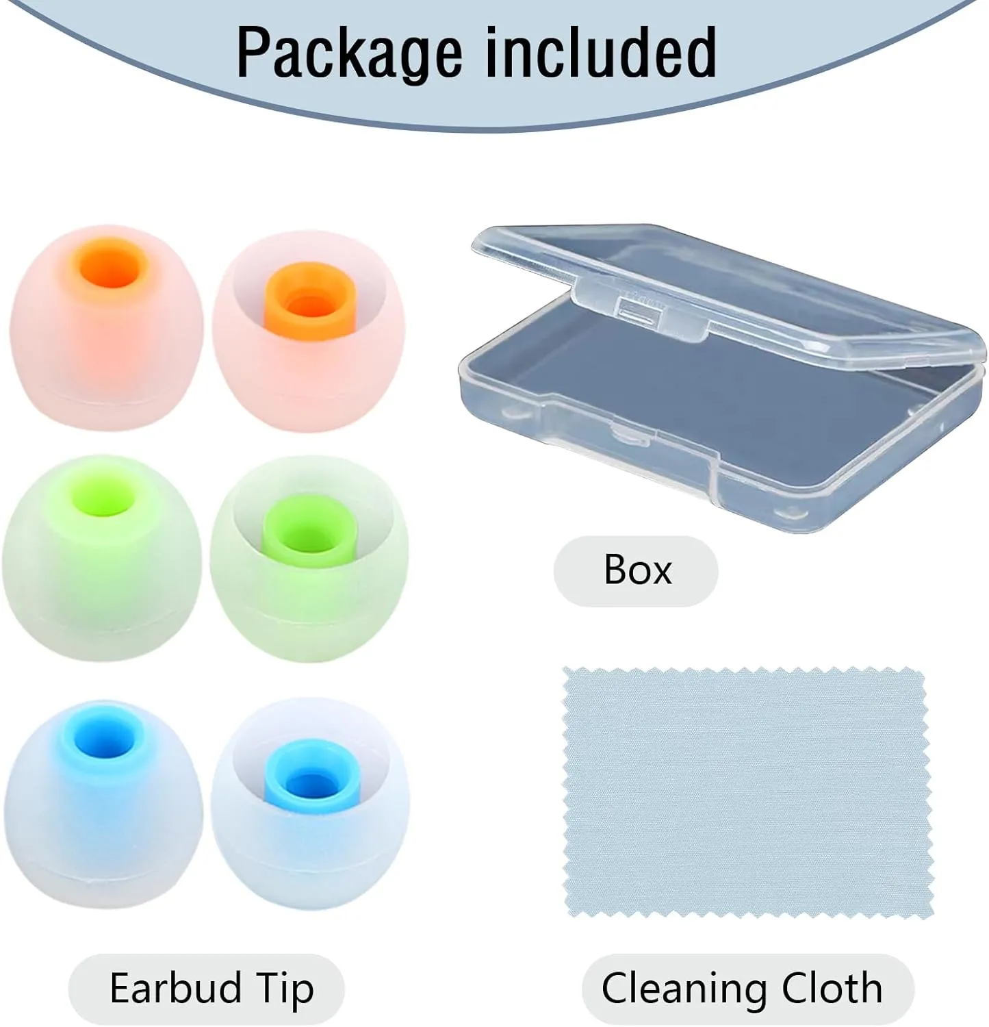 Silicone Replacement Earbud Tips Earbud Covers Ear Tips Fit for in-Ear Headphones (Inner Hole 3.8mm -5.1mm) Earbud Replacement Tips 9 Pairs