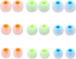 Silicone Replacement Earbud Tips Earbud Covers Ear Tips Fit for in-Ear Headphones (Inner Hole 3.8mm -5.1mm) Earbud Replacement Tips 9 Pairs