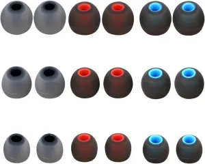 Silicone Replacement Earbud Tips Earbud Covers Ear Tips Fit for in-Ear Headphones (Inner Hole 3.8mm -5.1mm) Earbud Replacement Tips 9 Pairs