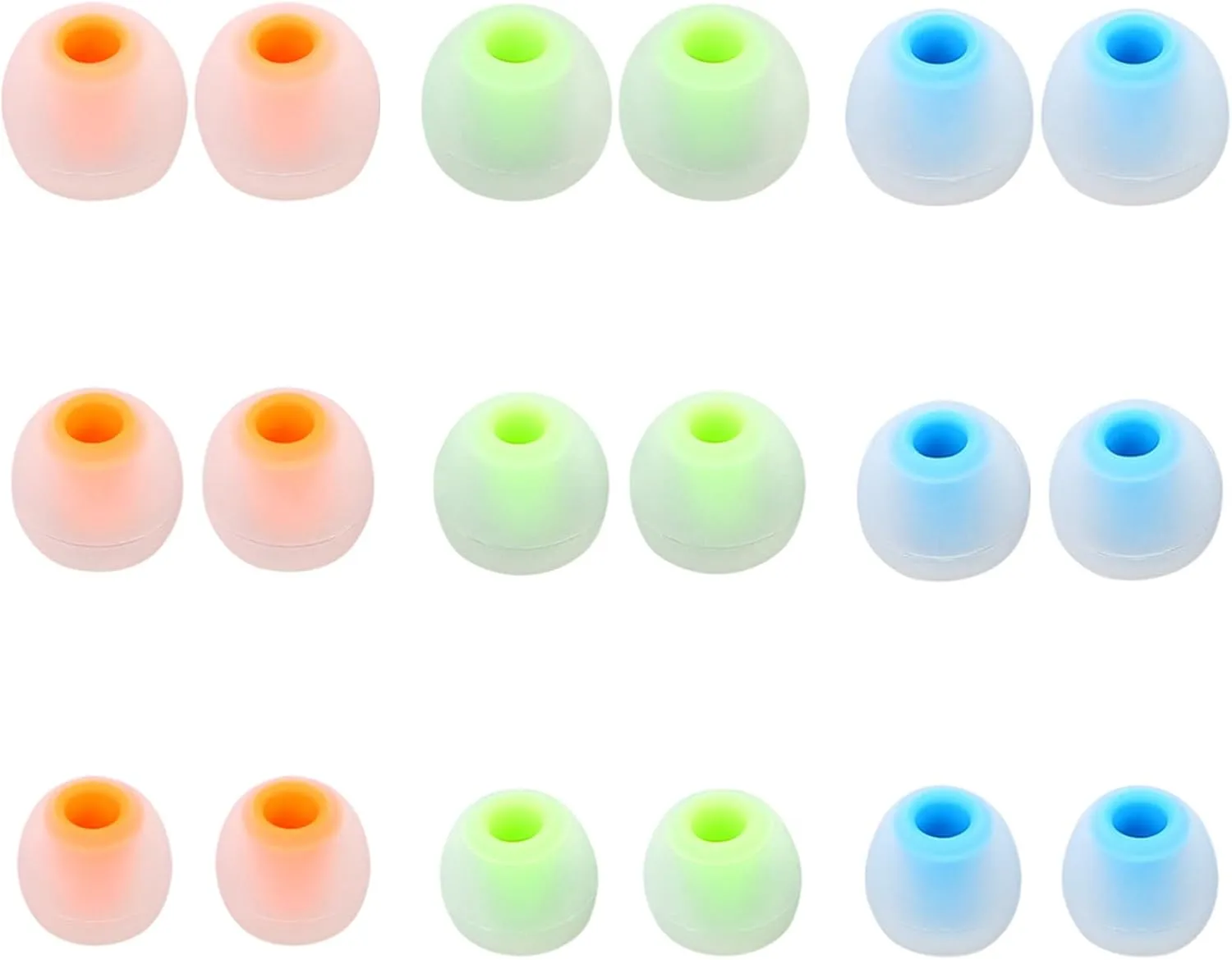 Silicone Replacement Earbud Tips Earbud Covers Ear Tips Fit for in-Ear Headphones (Inner Hole 3.8mm -5.1mm) Earbud Replacement Tips 9 Pairs