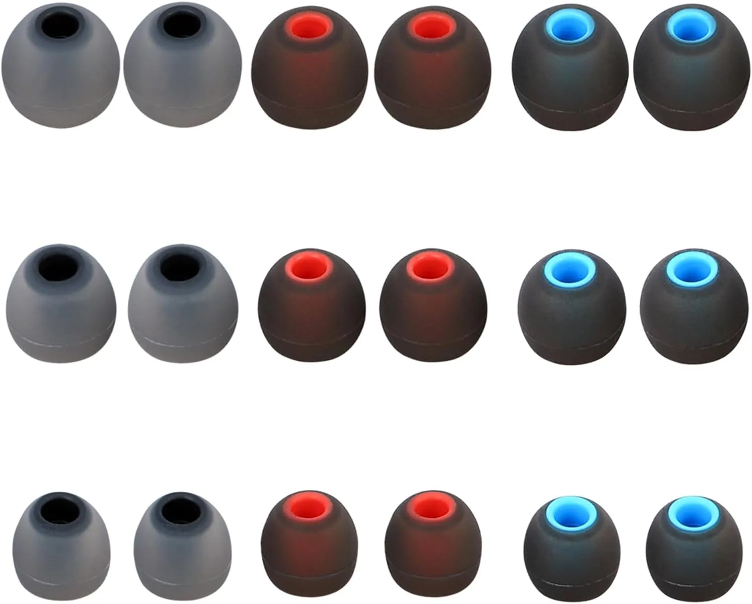 Silicone Replacement Earbud Tips Earbud Covers Ear Tips Fit for in-Ear Headphones (Inner Hole 3.8mm -5.1mm) Earbud Replacement Tips 9 Pairs