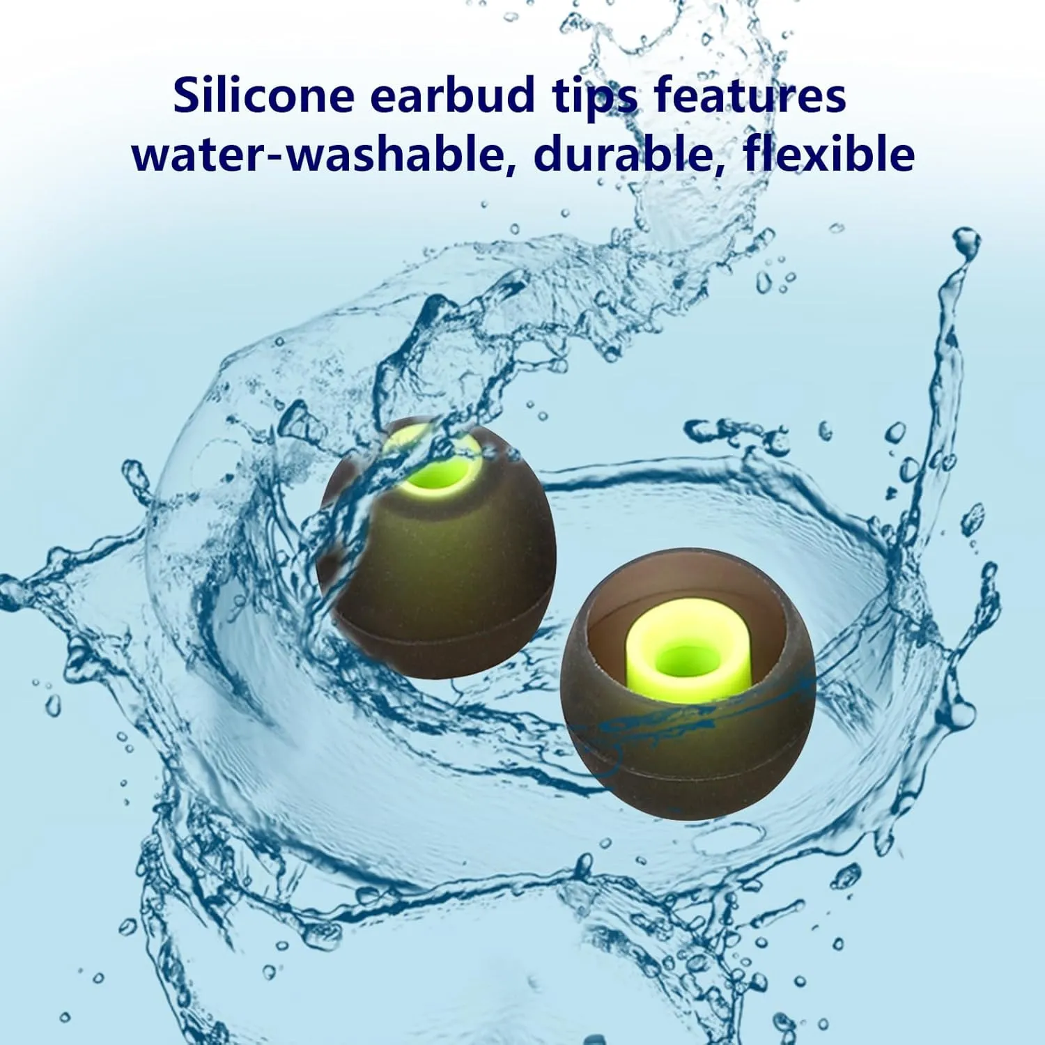 Silicone Replacement Earbud Tips Earbud Covers Fit for in-Ear Headphones (Inner Hole 3.8mm -5.1mm) Earbud Replacement Tips Earbud Rubber Tips 9 Pairs S/M/L
