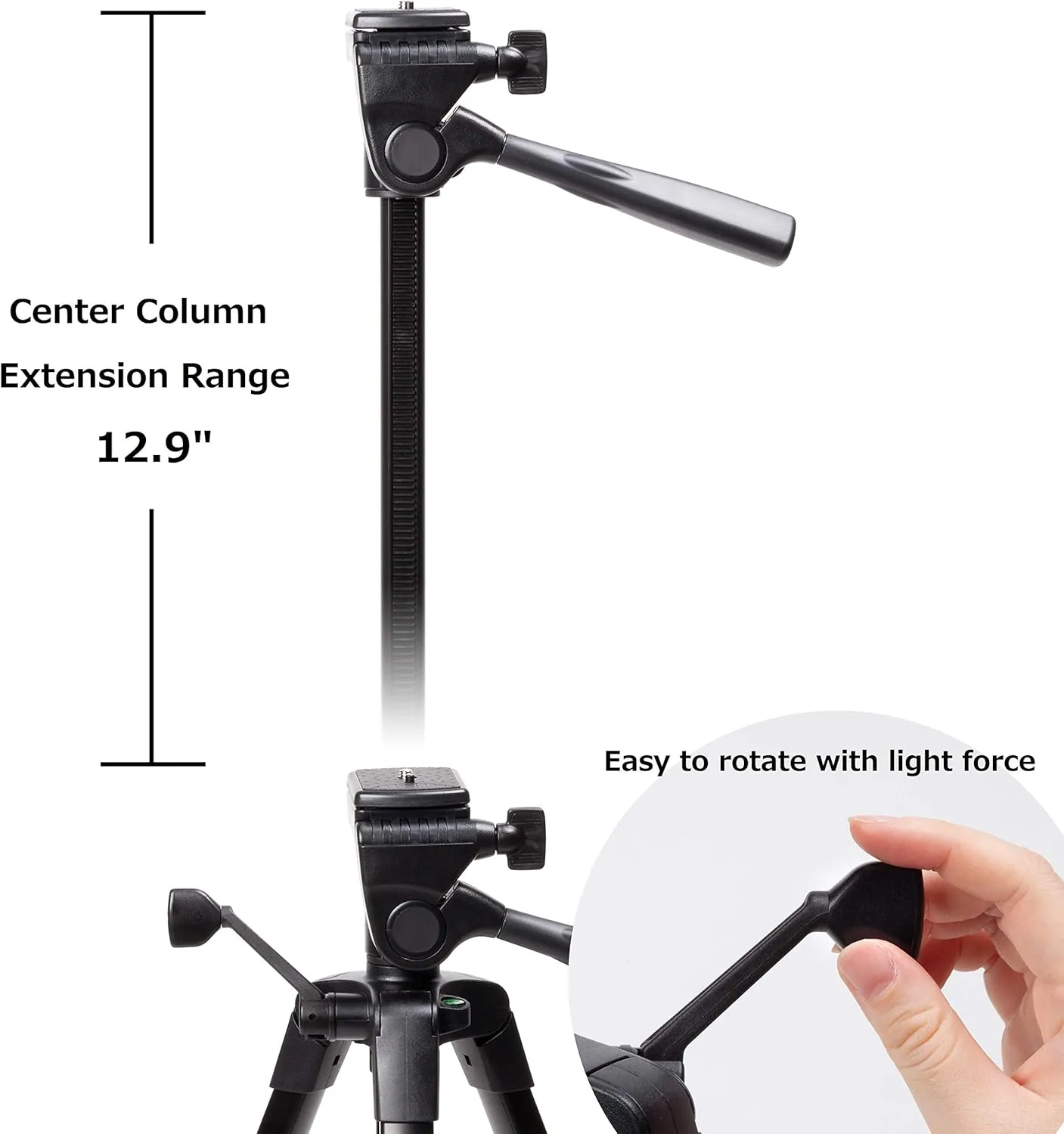 SLIK U883 3-Stage Compact Lightweight Folding Aluminum Travel Portable DSLR/SLR Video/Camera Tripod with 3-Way Pan Head for Canon Nikon Sony Cameras with Carry Case - Black (612-686)