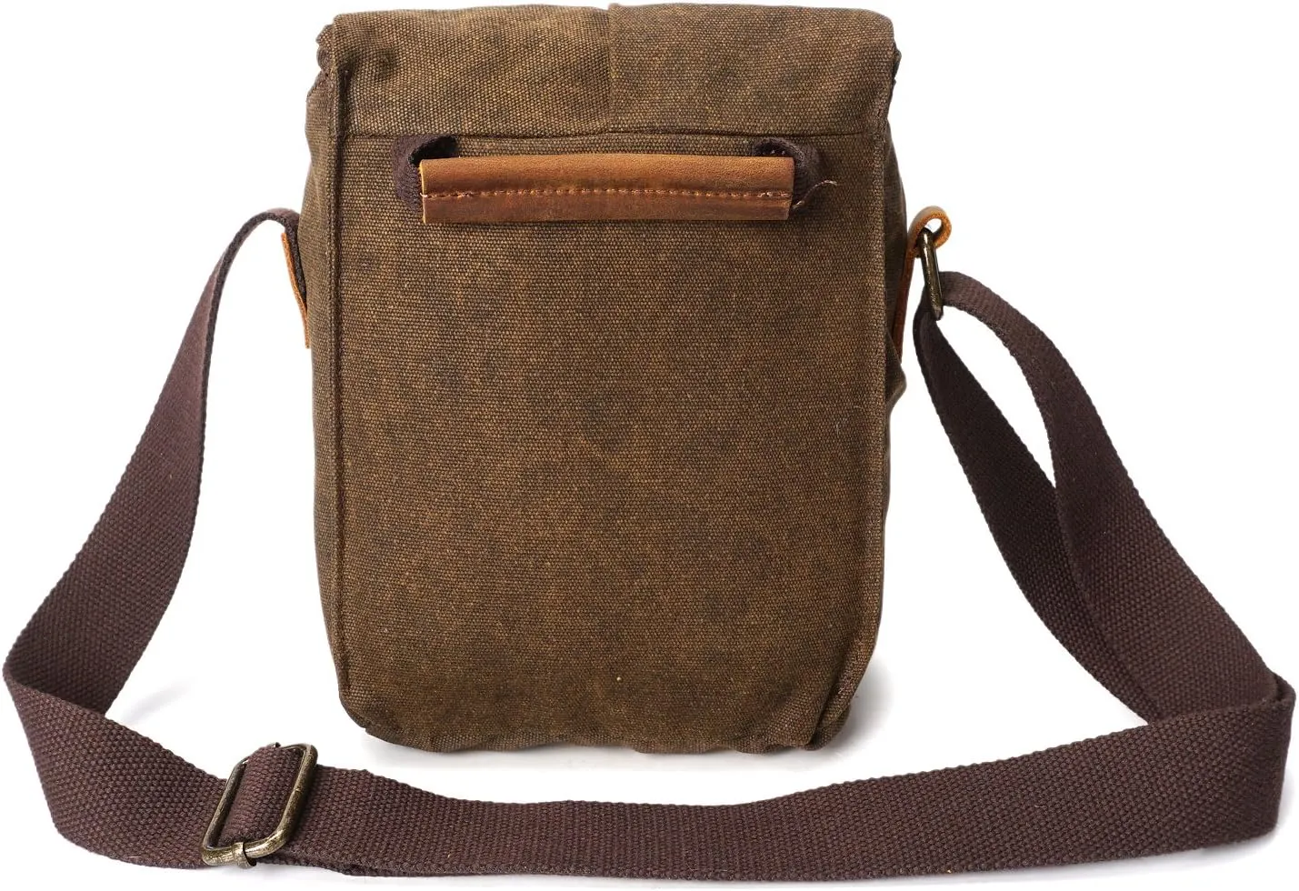 Small Camera Bag/Case, Vintage Canvase Leather Trim DSLR SLR Camera Shoulder Messenger Sling Bag