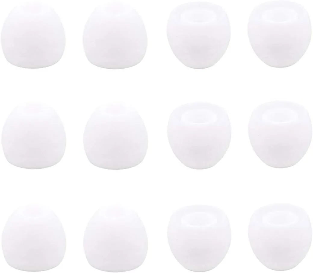 Small Size 6 Pairs Silicone Eartips Eargels Earpads Ear Tips Gels Bud Compatible for Senso, Zeus, Otium, Hussar, Sony in-Ear Headphones,S,White