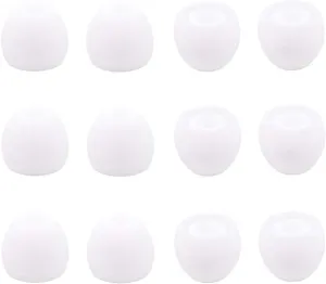Small Size 6 Pairs Silicone Eartips Eargels Earpads Ear Tips Gels Bud Compatible for Senso, Zeus, Otium, Hussar, Sony in-Ear Headphones,S,White