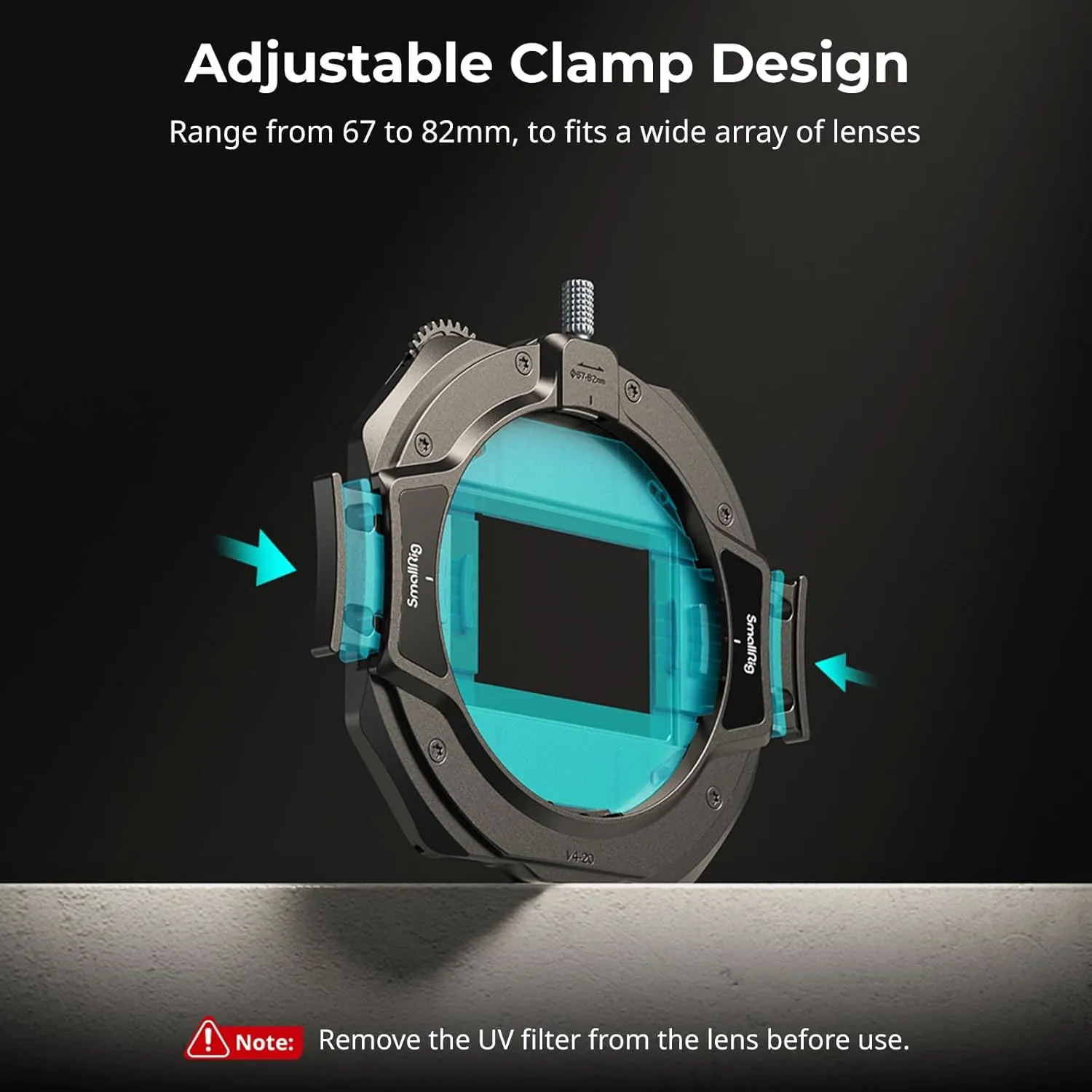 SmallRig Filter Kit with Adjustable Clamp from 67mm - 82mm, with CPL Filter and Black Diffusion 1/4 Filter, for DSLR Mirrorless Cameras - 4412