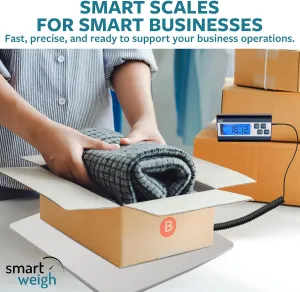 Smart Weigh 440 lbs x 1 oz. Digital Heavy Duty Shipping and Postal Scale, Package Scale with Durable Stainless Steel Large Platform, Post Office Postal Scale and Luggage Scale