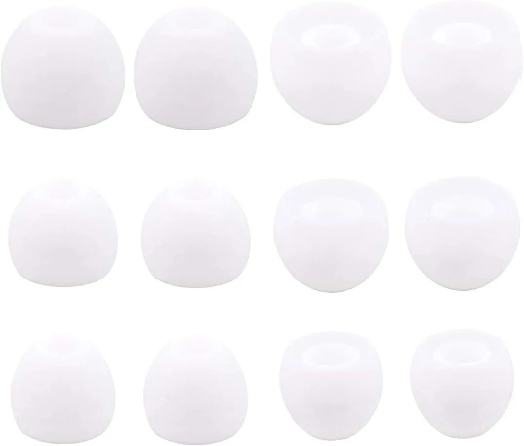 S/M/L 6 Pairs Silicone Eartips Eargels Earpads Ear Tips Gels Bud Compatible for Senso, Zeus, Otium, Hussar, Sony in-Ear Headphones,S/M/L,White