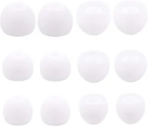 S/M/L 6 Pairs Silicone Eartips Eargels Earpads Ear Tips Gels Bud Compatible for Senso, Zeus, Otium, Hussar, Sony in-Ear Headphones,S/M/L,White