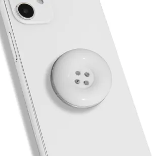 Solid Color Button Phone Grip  Minimalist Design, Durable and Lightweight, Grip and Stand for Smartphones (White, Adhesive Type)