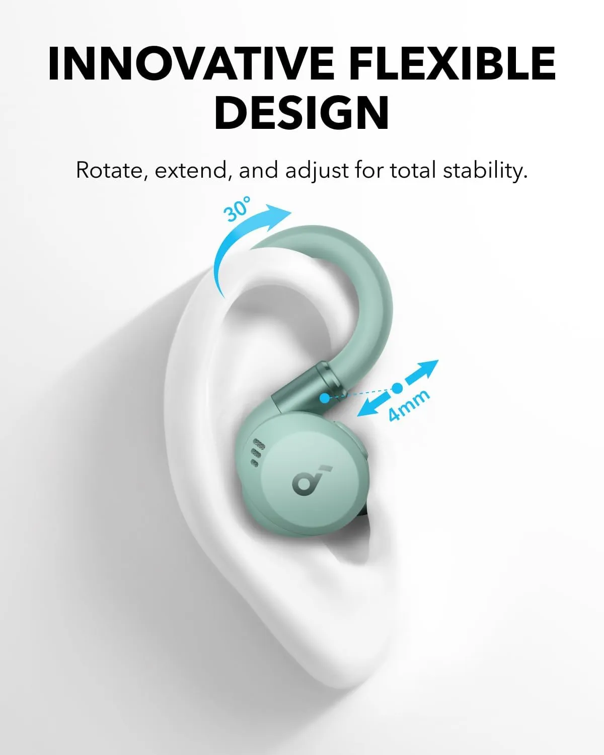 soundcore Sport X20 by Anker, True-Wireless Workout Earbuds, Rotatable and Extendable Ear Hooks, Noise Cancelling, Deep Bass, IP68 Waterproof, Sweatproof, Dustproof, 48H Play, for Gym(Renewed)