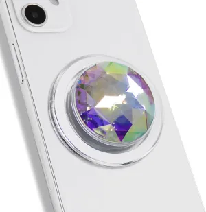 Synthetic Cubic Zirconia Phone Grip  MagSafe Compatible, Elegant and Durable, Magnetic Grip and Stand for iPhone (Rainbow)