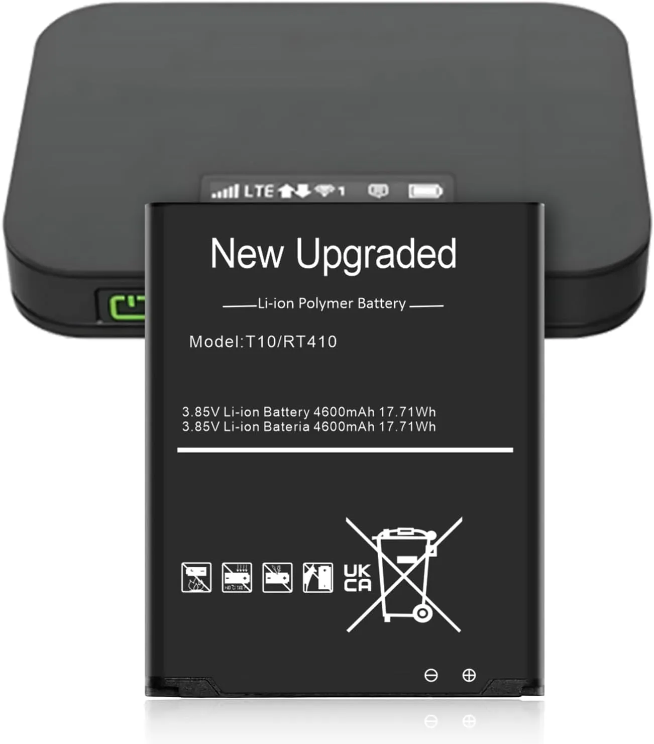 T10 Battery, (2025 Upgraded) High Capacity 4600mAh Ultra High Capacity Li-ion Replacement Battery for Franklin T10 Mobile Hotspot V635061P RT410/T10