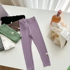 Tag Pit Striped Solid Color Leggings