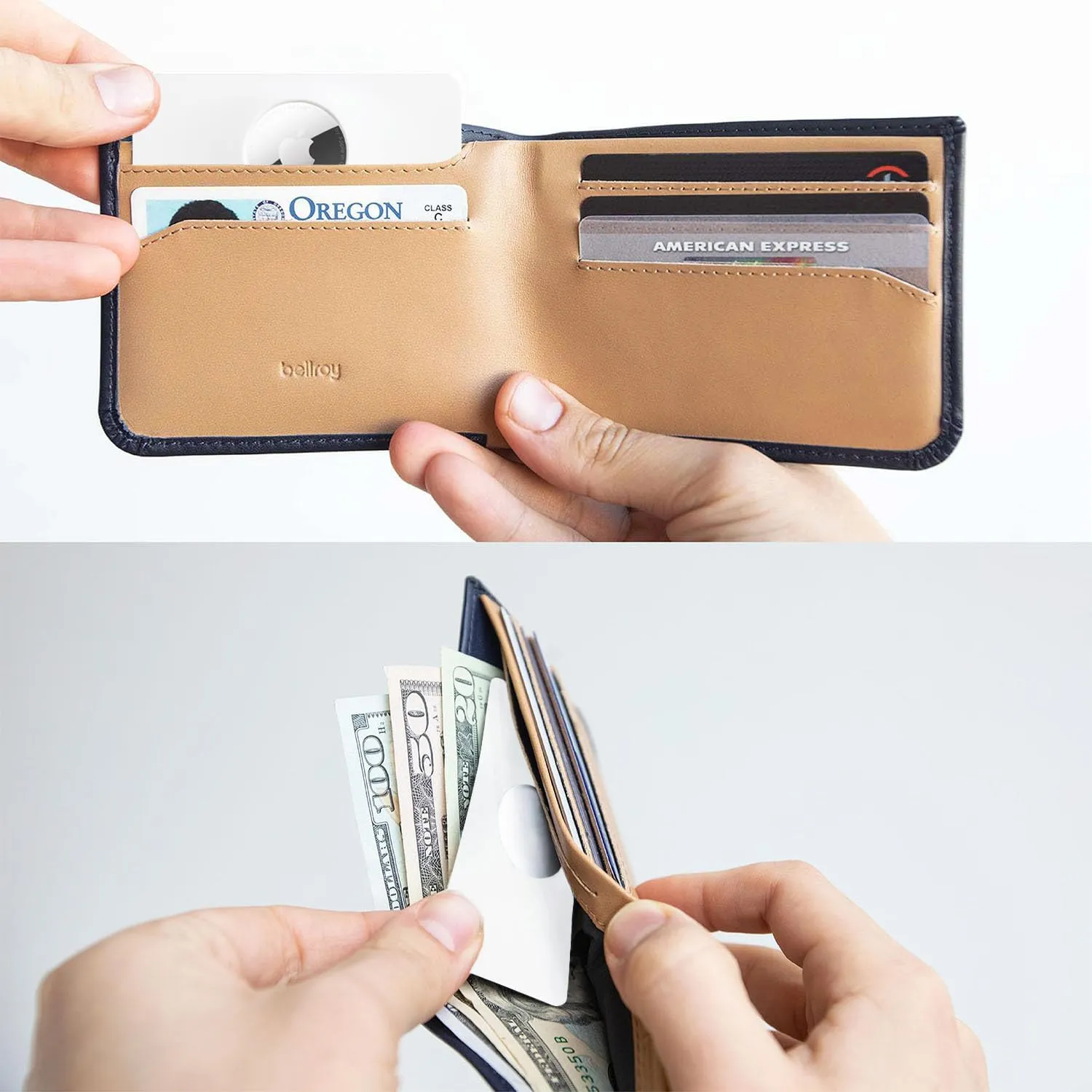 TagVault AirTag Wallet Holder - The Thinnest AirTag Wallet Card Insert | Flexible, Stays Hidden, Patent Pending | Elevation Lab