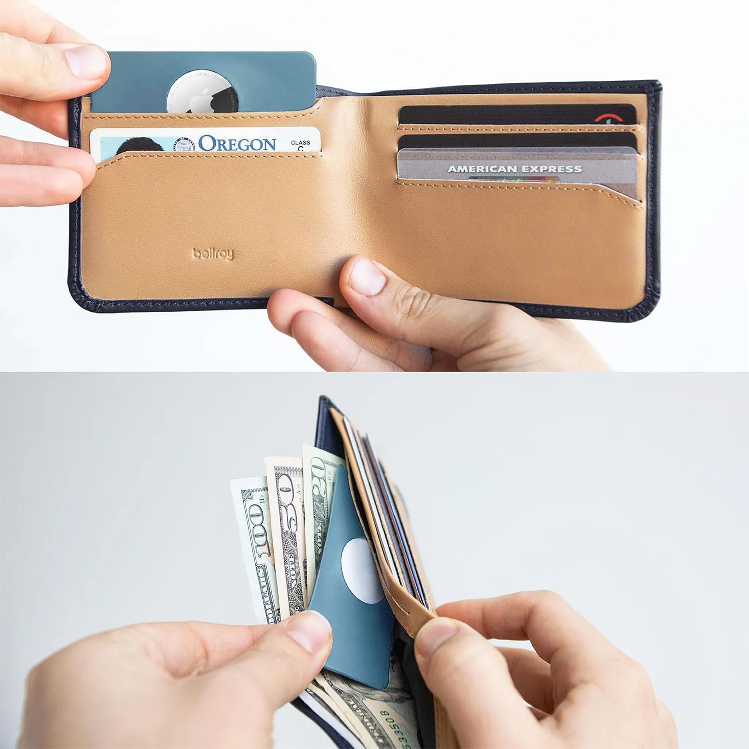 TagVault AirTag Wallet Holder - The Thinnest AirTag Wallet Card Insert | Flexible, Stays Hidden, Patent Pending | Elevation Lab
