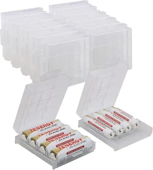 Tenergy 10 Pack Plastic Storage Case for AA/AAA Batteries (Batteries Sold Separately)