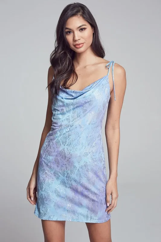 TIE DYE SNAKESKIN MINI DRESS