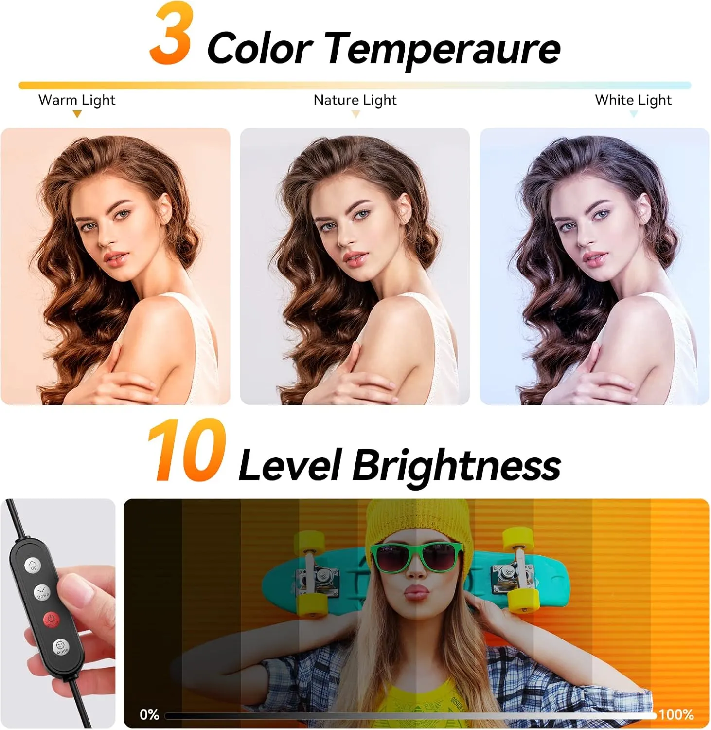 TODI 12" Ring Light with 63" extendable Tripod Stand, Selfie RingLight with Phone Holder and Wireless Remote, 2-in-1 Dimmable LED Ring Light and Selfie Stick for Makeup, Live Stream, Photography