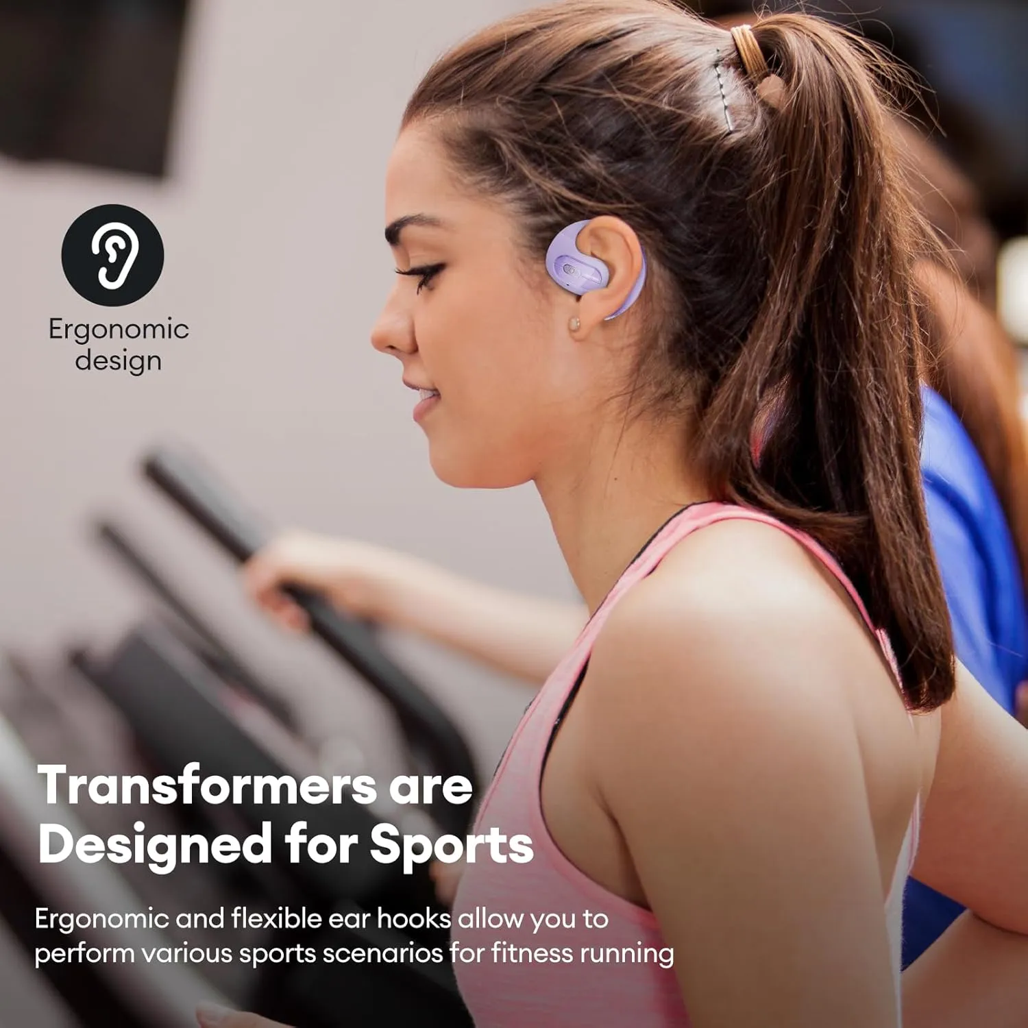 Transformers Wireless Earbuds Bluetooth 5.4 Open Ear Earbuds Sport Headphones Over The Ear Earphones with Ear Hooks,60H Playtime,IPX5 Waterproof,Dual Mic Clear Call,for Running Workout TF-T07(Lilac)