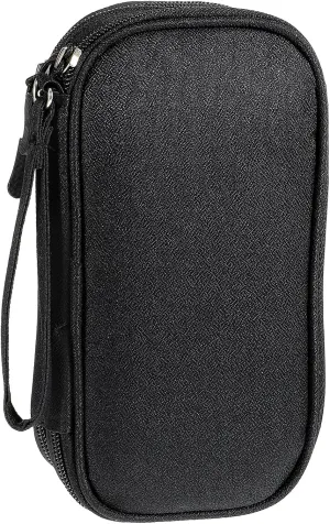 Travel Cable Organizer Pouch, Electronics Organizer Travel Case, Portable Waterproof Double Layers All-in-One Storage Bag, Storage Bag for Cord, Charger, Phone, Earphone (Black)