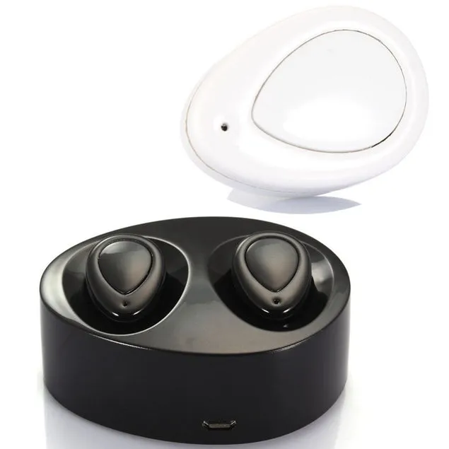 True Wireless Bluetooth Free Stereo Earbuds Twin Headset w/ Rechargeable Base