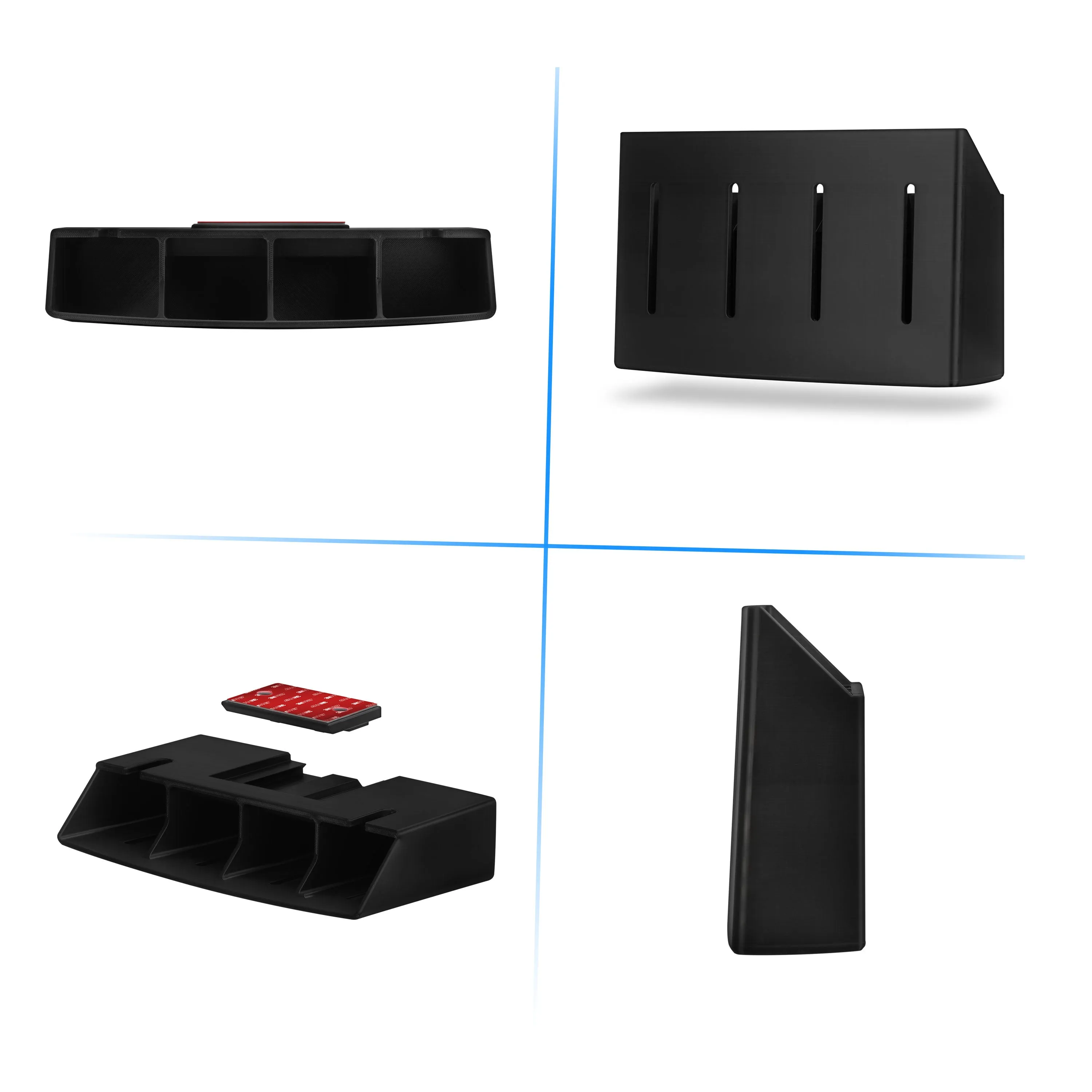 Universal Remote Control Holder  Removable Wall & Under-Desk Mount for TV, DVD, Streaming, AC Remotes & More  Space-Saving Organizer
