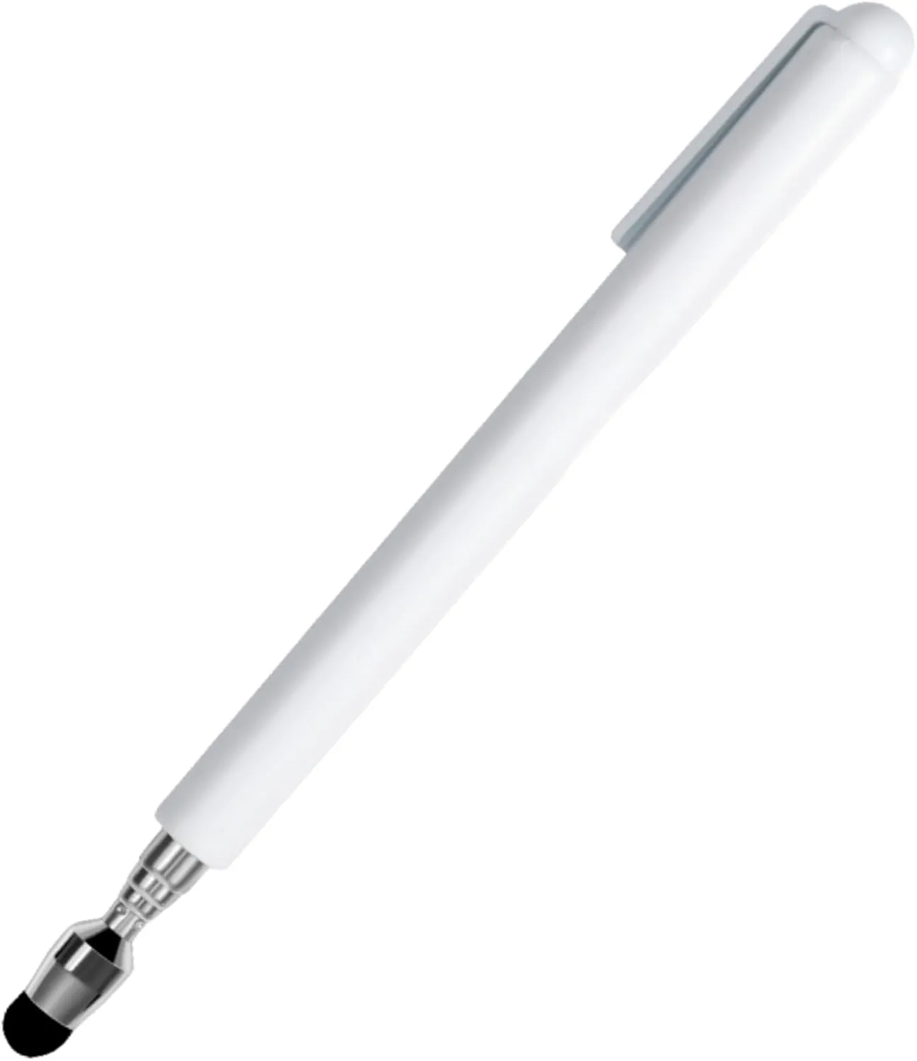 Universal Telescopic Stylus Pen for Touch Screens,Retractable Pointer Stick & Stylus with Special Flocking Tip,Extendable High Precision & Soft, Stylus Pen for Touch Screens (White)