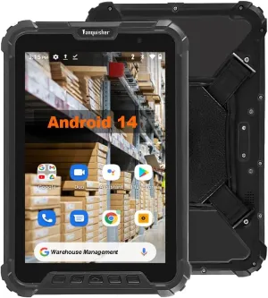 Vanquisher 2025 Launched Ultra Rugged 8-inch Enterprise Tablet PC, Android 14 Warehouse Tablet with 2D Barcode Scanner | 8GB 128GB Large Memory | 10000mAh High Capacity Battery | IP67 Waterproof