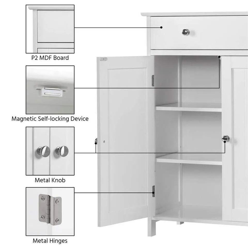 Versatile Bathroom Storage Cabinet Floor Standing with Shelves